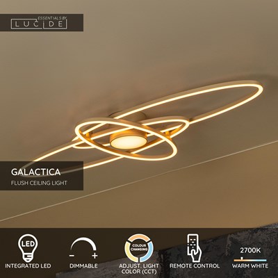Lucide GALACTICA - Flush ceiling light - LED Dim. - CCT - 1x60W 2700K/4000K - Taupe - Essential